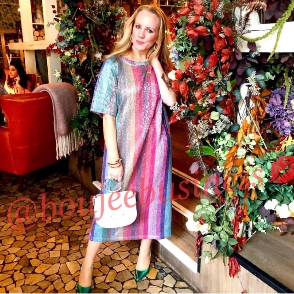 ZARA Rainbow Sequin Dress - Picture 2 of 8
